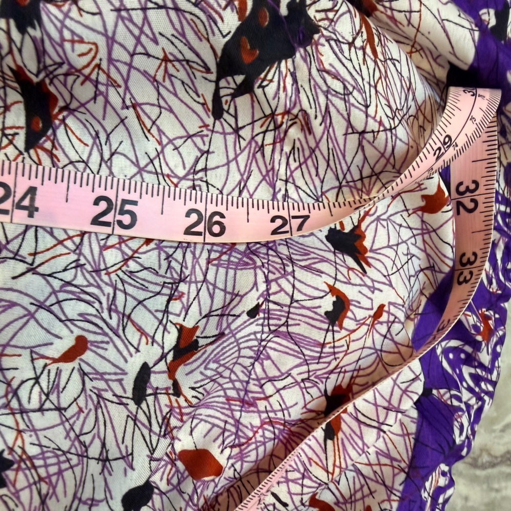 Purple Boho Tunic Dress OSFM Elephant Print Drawstring Waist - Picture 5 of 7